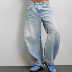 We The Free Good Luck Mid-Rise Barrel Jeans